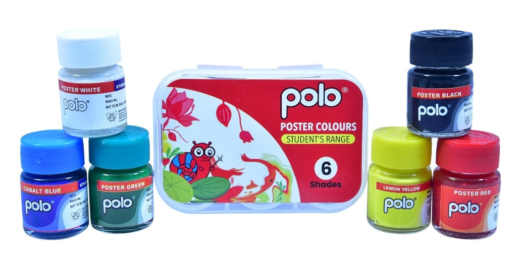 polo Vibrant 6-Color Poster Paint Set - Quick-Drying, Rich Colors for Artists & Kids - Perfect for Crafts, School Projects, and Creative Fun - Non-Toxic & Easy to Use view 2