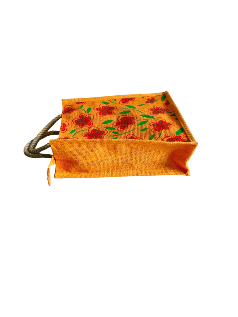 Muiti Colour Floral Jute Lunch Bag view 2