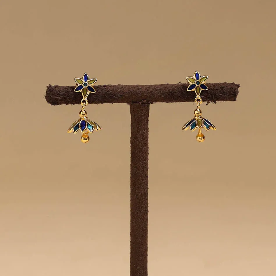 Multicolor - Handcrafted Paka Meenakari Earrings 127