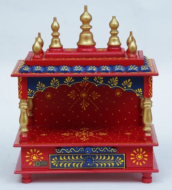 Wood To Cart® Beautiful MDF Wooden Temple/Pooja Mandir for Home and Office/Wall Mounted Temple/Puja Stand (Multicolor - 15x8x18 inches) view 2