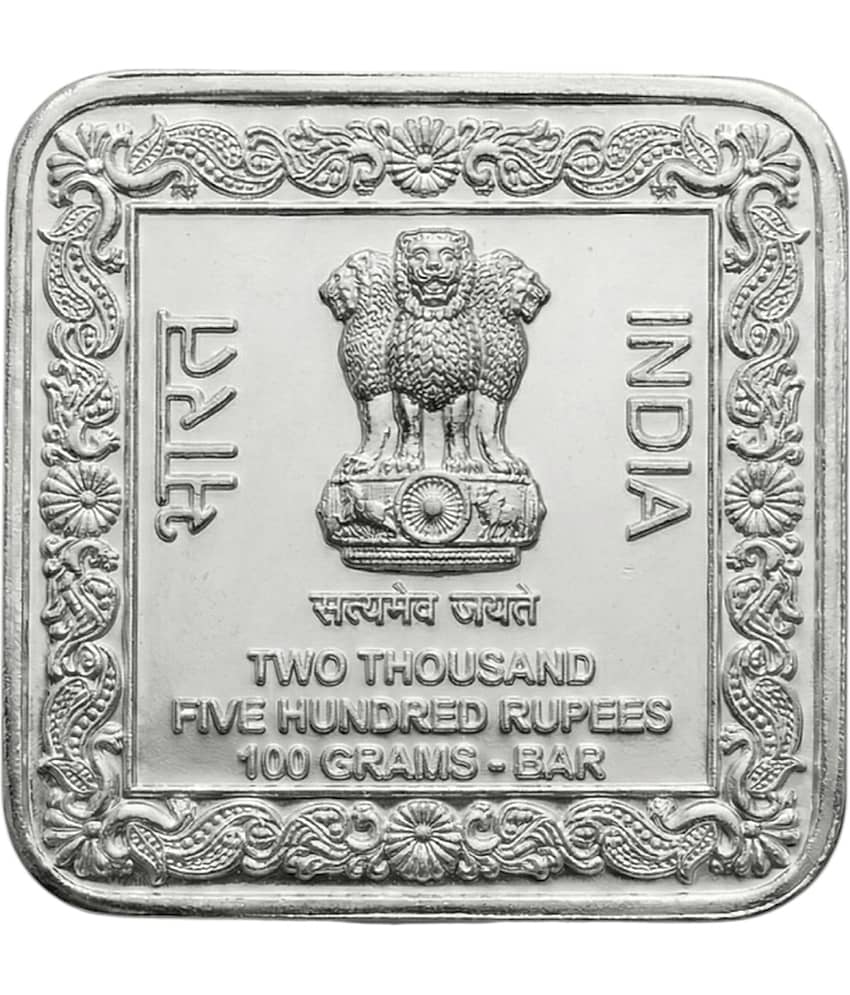 2500 Rupee Silver Plated Coin Bar – 100gm | Meenakshi Temple Madurai | 2500 Years Commemorative -Special Edition Showpiece Square Paper Weight view 2