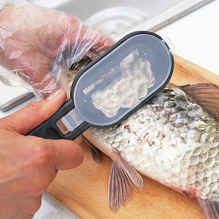 Right traders Fish Skin Brush Fast Remove Fish Scale Scraper Planer Tool Fish Scaler Fishing Knife Cleaning Tools view 2