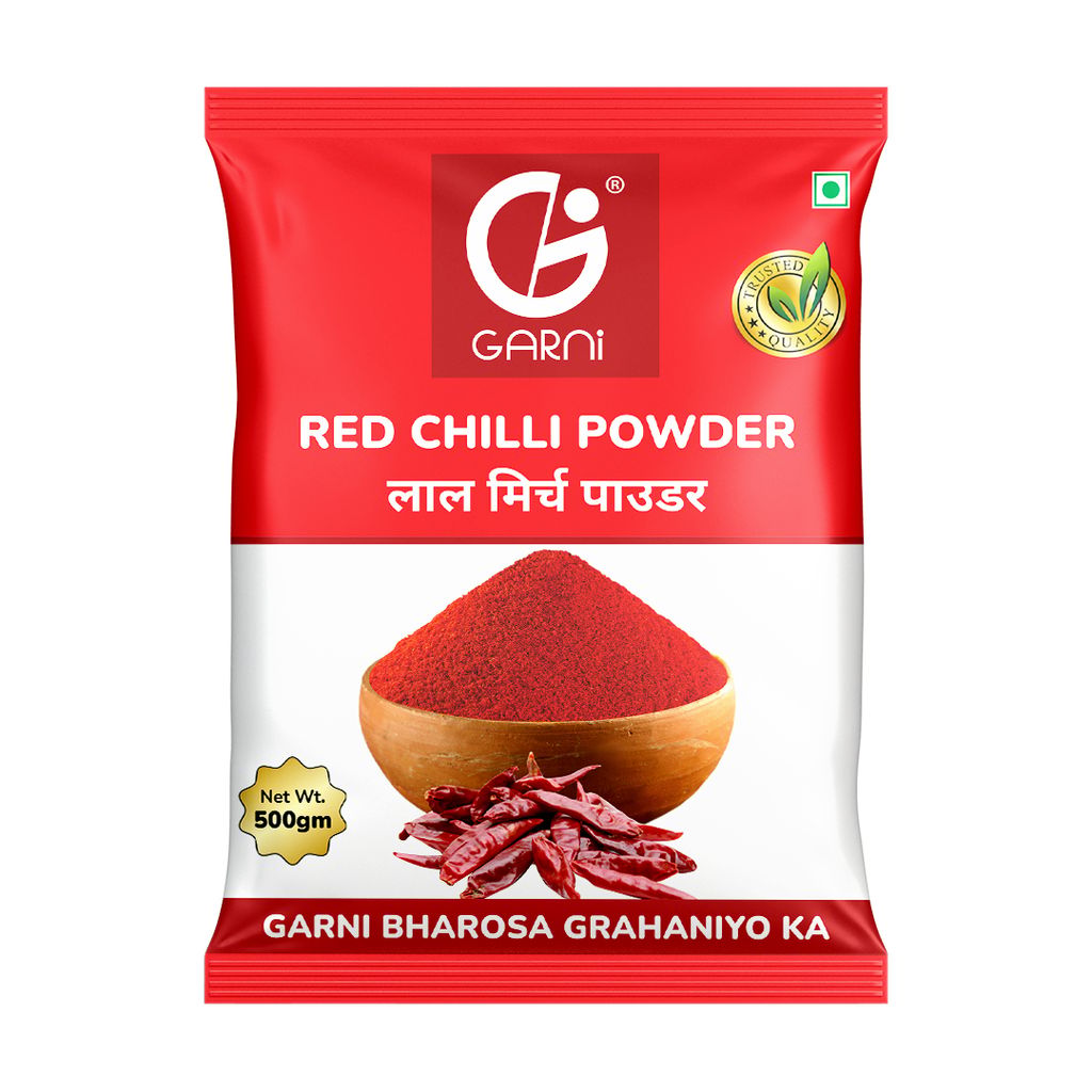 Garni Foods Red Chilli Powder - Premium Grade | No Artificial Colours | Blended with Cold Grinding Technology | Original Flavour & Rich Aroma 500gm view 2