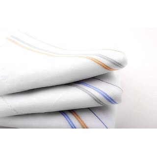 (Set Of 6) Lining Design Men's Handkerchiefs, 100% Pure Cotton & Pocket Square Hankies view 2