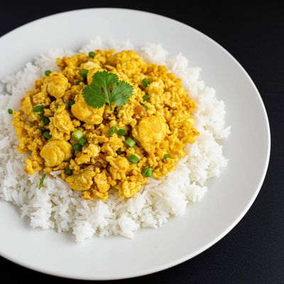 White Rice With Egg Bhurji