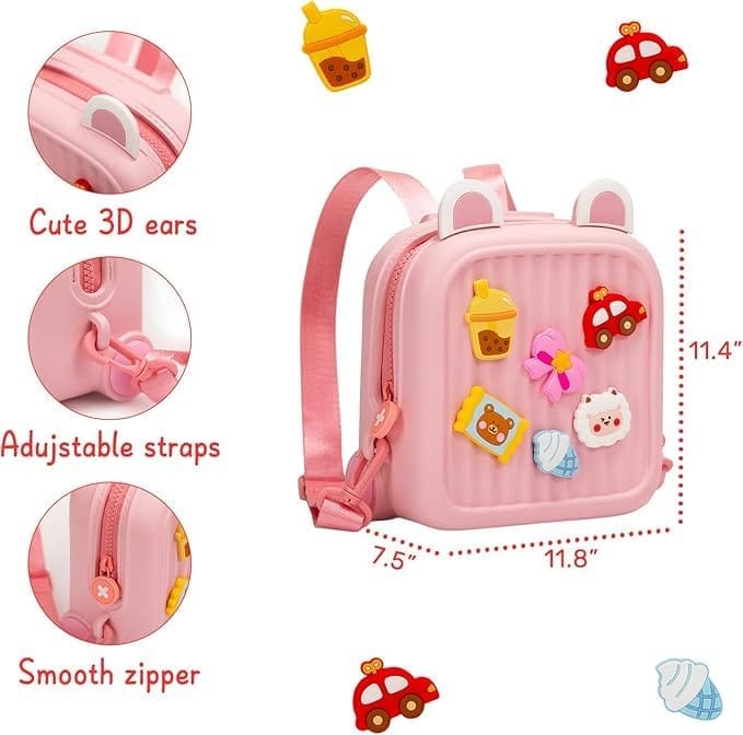 Kids Backpack – Lightweight and Durable School Bag with Adjustable Straps and Customizable Badges view 2