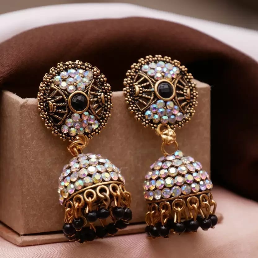 Royal bridal weding earring(Maroon) view 2