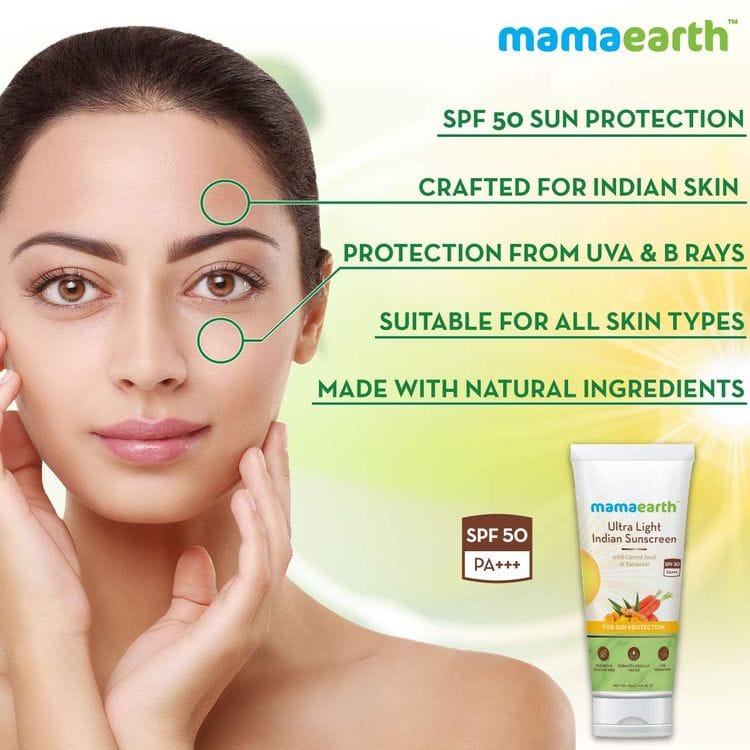 Mamaearth ultralight sunscreen (80 gm) + Mamaearth ubtan Moisturizer (80 gm) + Mamaearth ubtan facewash (100 ml) Pack of 3 view 2