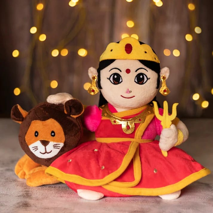 Panda's Box Mantra Chanting Devi Durga (26 CM) | Musical Soft Plush Toy | Best Gift for Infants, Toddlers & Babies view 2