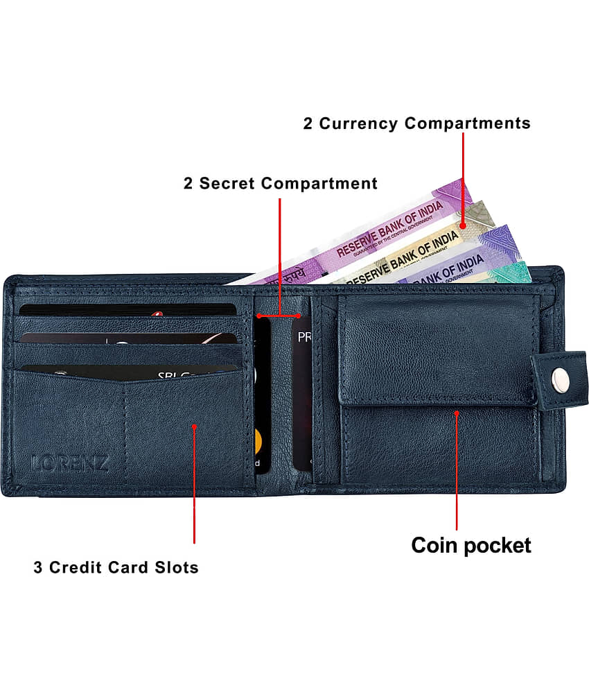 Lorenz Black 100% Leather Men's RFID Wallet ( Pack of 1 ) view 2
