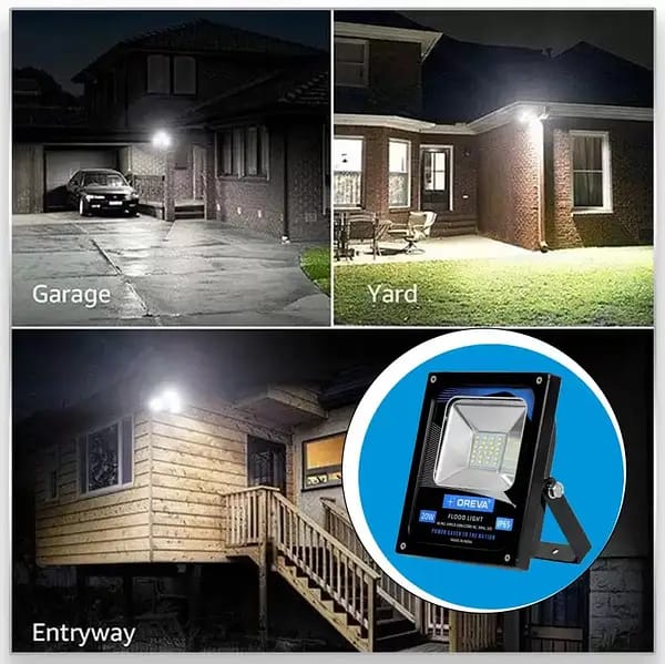 OREVA 20WATT LED FLOOD LIGHT ALUMINIUM BODY WATERPROOF 6500K (2 YRS WARRANTY) view 2