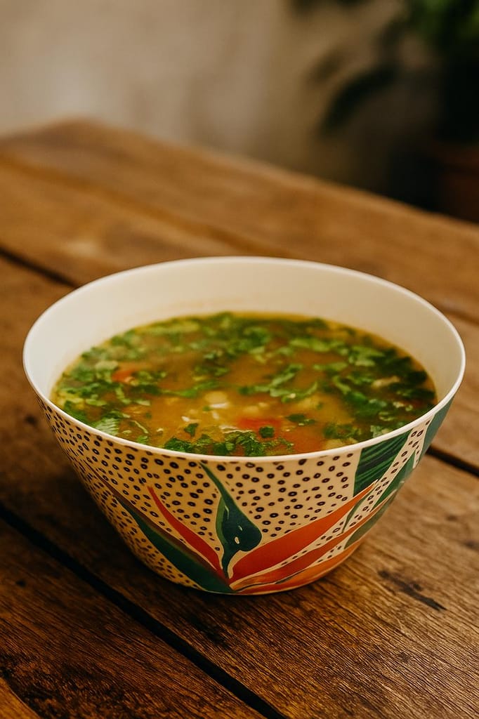 ECOCASK Bamboo Curry Bowl | Eco-Friendly Serving Bowl for Indian Meals | Handmade Organic Tableware