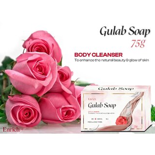 Enrich Plus Gulab Soap Body Cleanser(Pack of 4 )Glow of Skin 75gm view 2