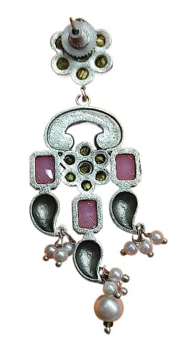 Pink Stone Earrings view 2