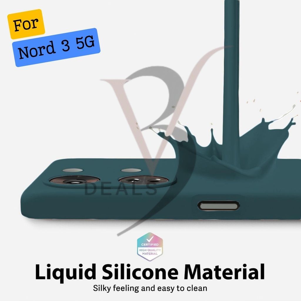 V3Deals Compatible Matte Silicone Back Cover for OnePlus Nord 3 5G Matte silicone back cover with raised camera & screen edges for enhanced protection against drops, scratches and dust. view 2