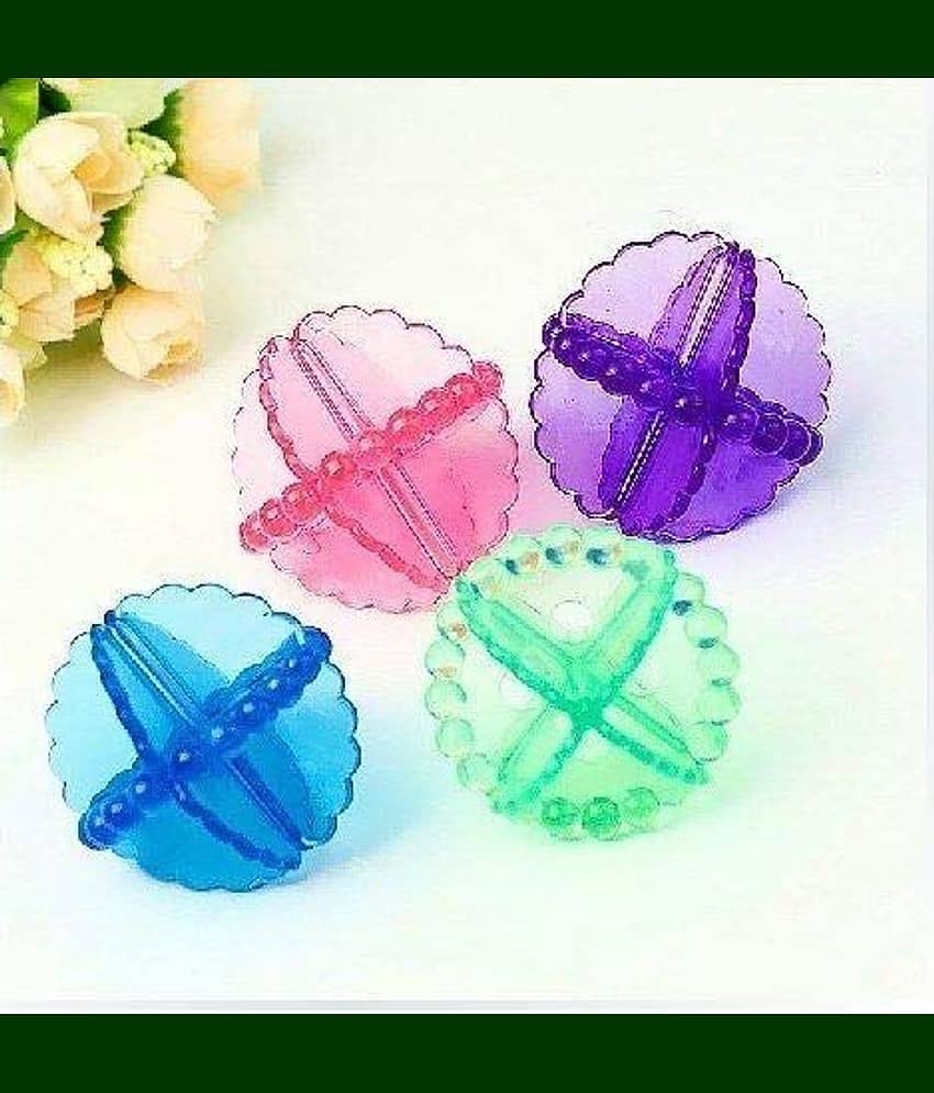 KTU 4 pieces Laundry Washing Ball for wachine machine & Cleaning | washing clohes accesories | Home Improovement & Hardware tubing (Pack of 4) (MULTICOLOR) view 2