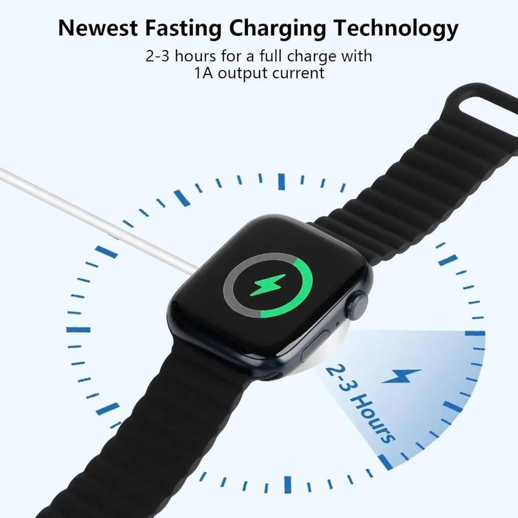 Smart Watch Wireless Charger Magnetic Charging Cable Compatible with T800 T900 T10 Ultra HW22pro HW22+ HW39pro HW23pro HW57pro HW67PLUS HW68MAX HW68ultra A7pro A7promax A700pro (Fast Charging view 2