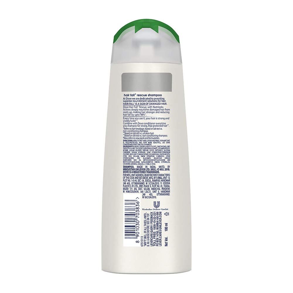 Dove Hair Fall Rescue Shampoo, 180 ml view 2