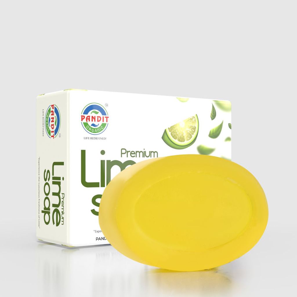 Lime Organic Glycerin Handmade Soap Bar (Value Pack - 100 g) – Cold-Pressed Oils, Natural Botanicals, Sulfate & Paraben Free, Ayurvedic Herbal Cleanser for All Skin Types – Cleansing & Tanning