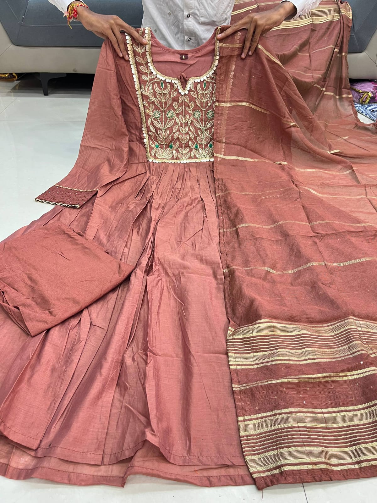 Premium Mul Chanderi Suit Set view 2