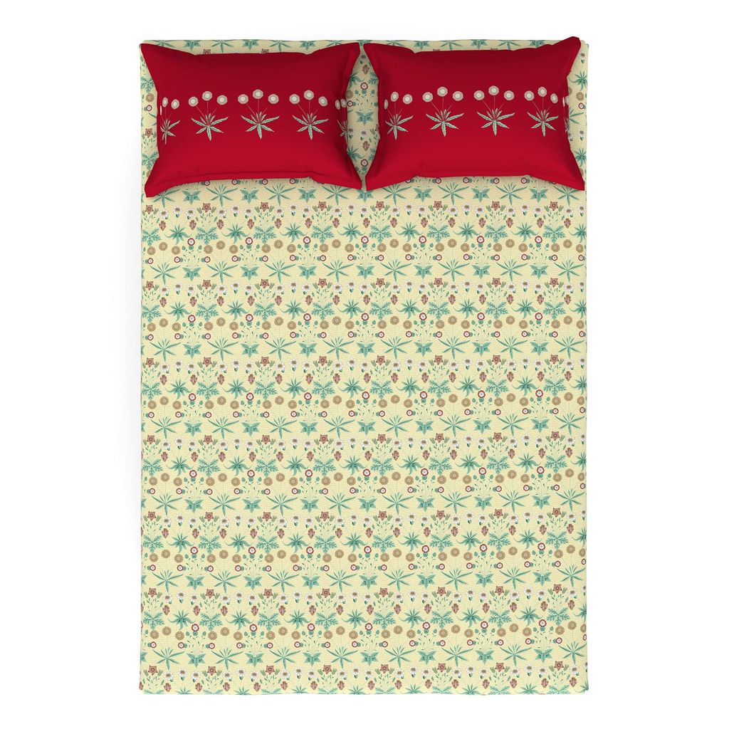 Trident Carnival Queen Bedsheet Set, 144 Thread Carnival Gifting Set, 100% Cotton, Superior Softness, Oeko-Tex Certified view 2