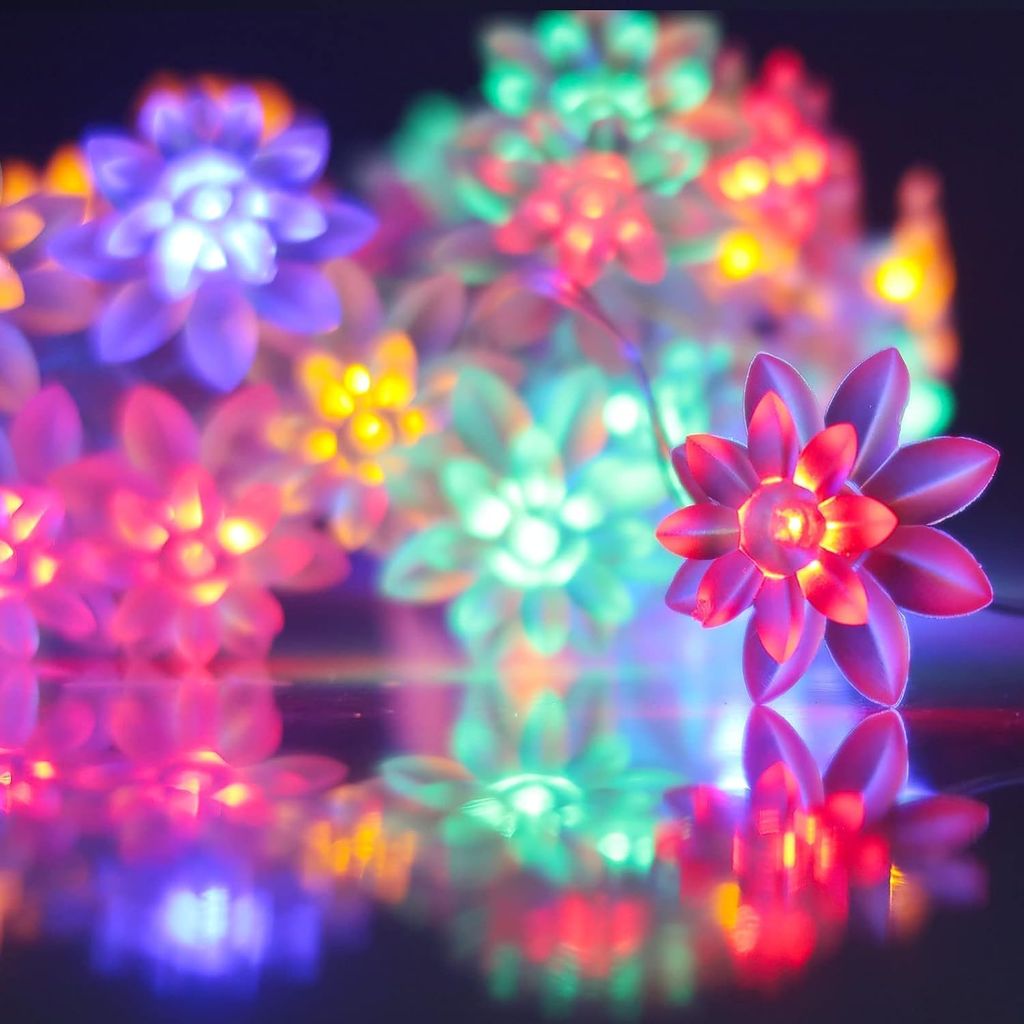 GLOWSERIE Color-Changing LED Flower String Lights – Magical Night Lighting view 2