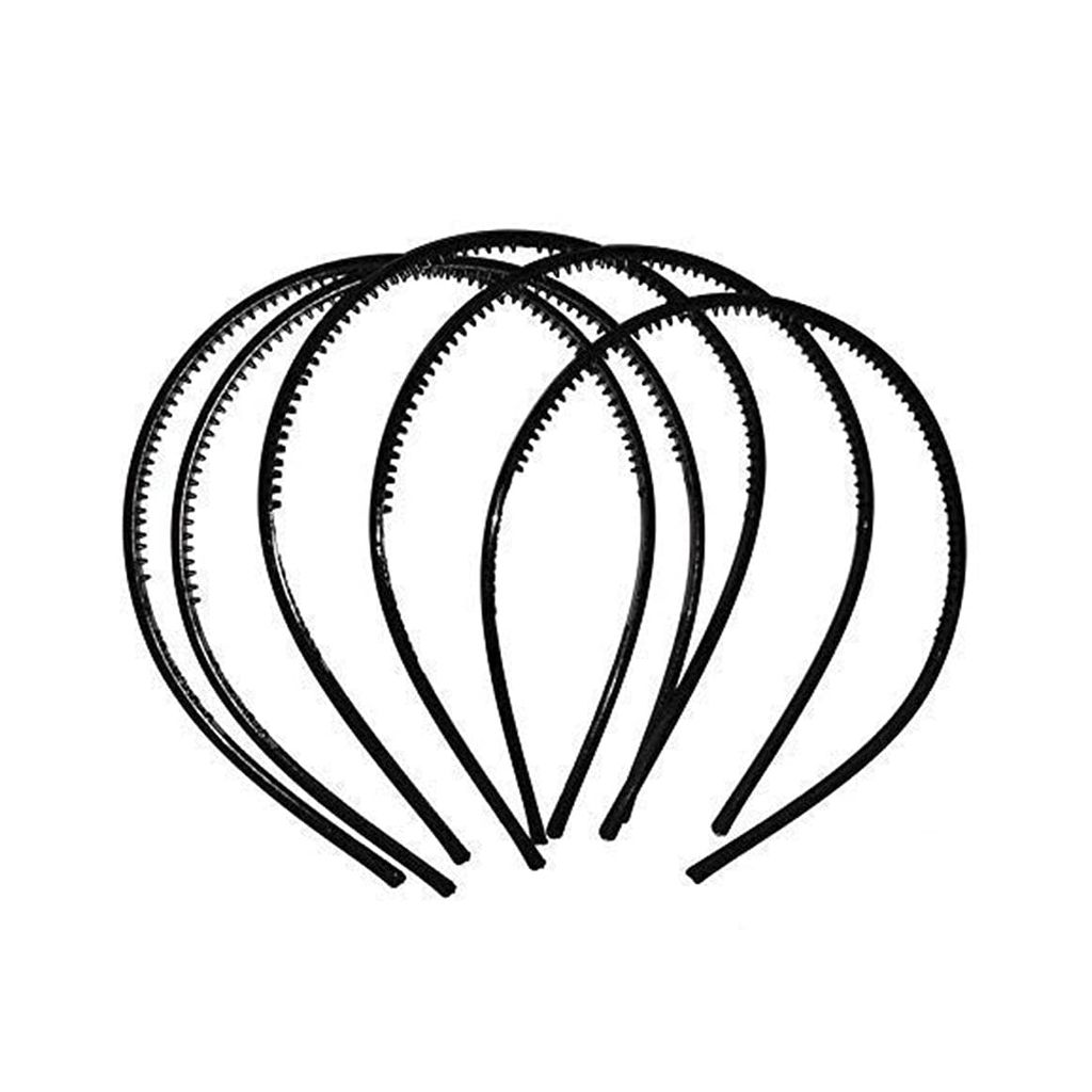 Plastic Hair Bands for Womens and Girls - Pack of 10 Classic (Black) view 2