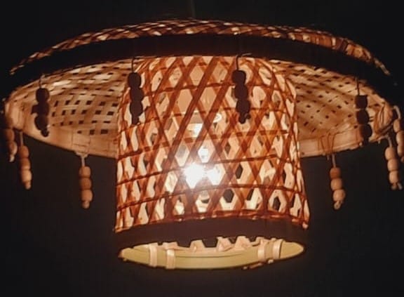 Bamboo Dagara Hanging Cage Light view 2