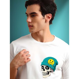 Casualbud Moda Rapido WHITE Polyester Printed Regular Fit Tshirt for Men view 2