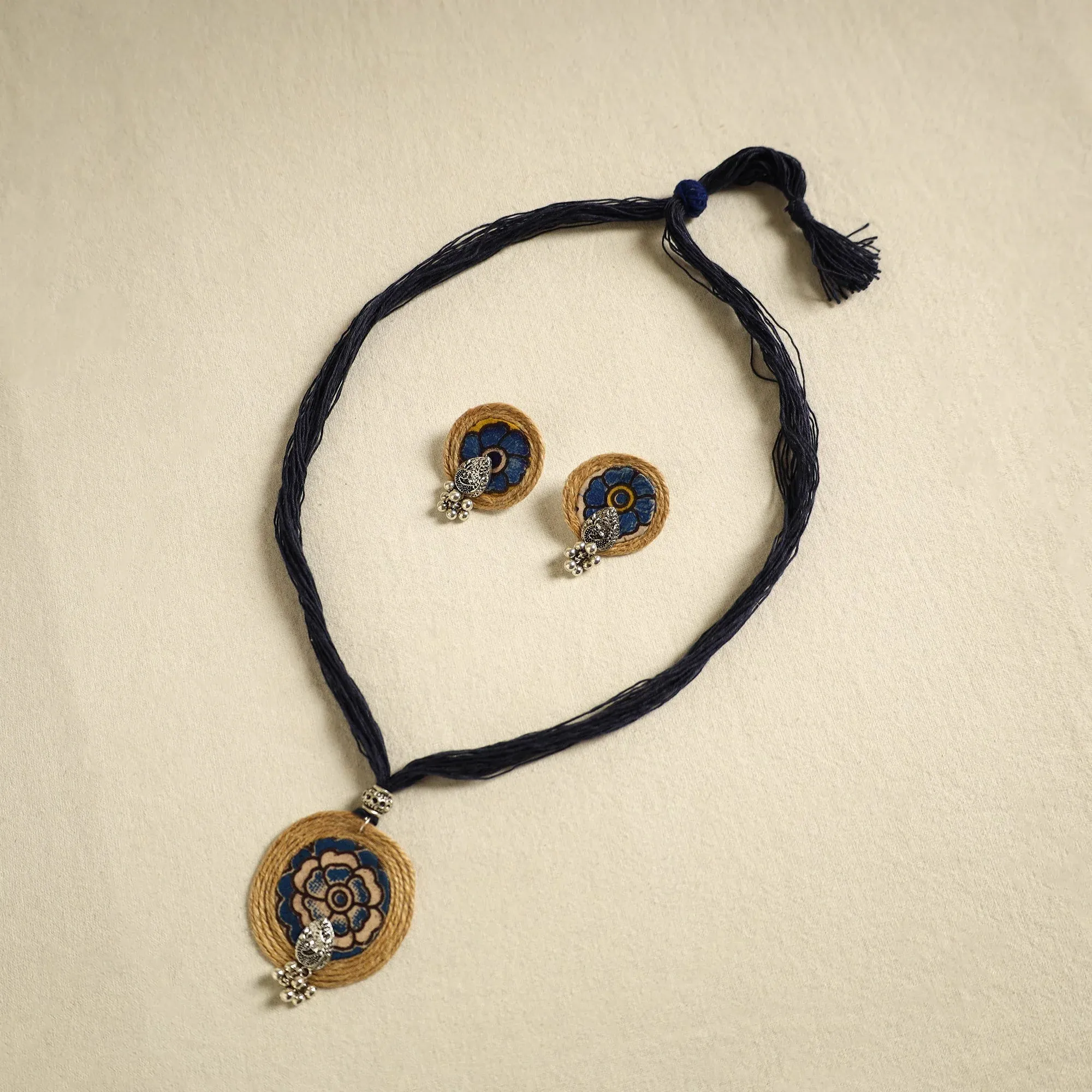Multicolor - Handmade GS Jute Fabart Necklace Set 13 view 2