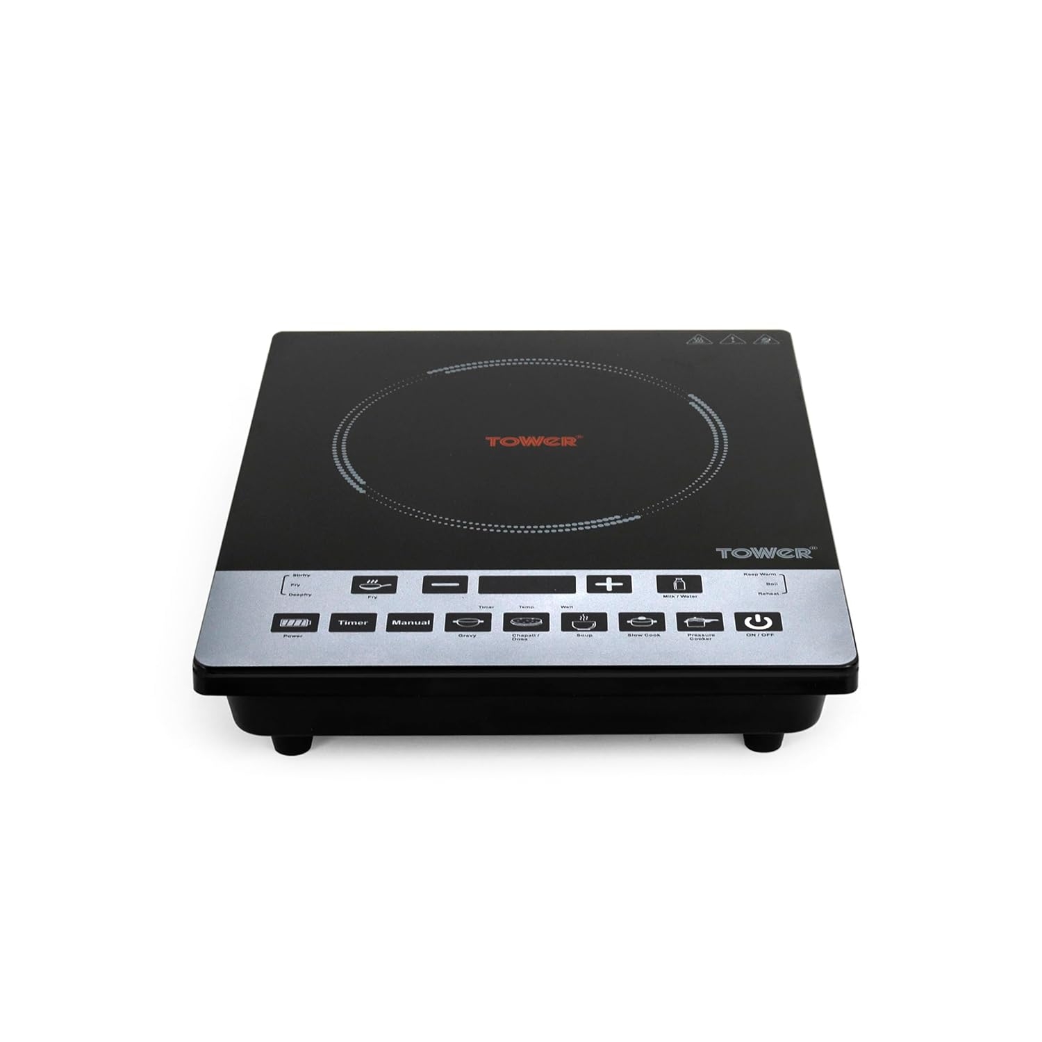 Tower Solace 2000W Induction Cooktop, Portable Electric Induction Stove with Touch Control, Auto Shut-Off, Multiple Cooking Modes, Energy Efficient Cooktop, TWR-INDUCTION-SOLA - Black