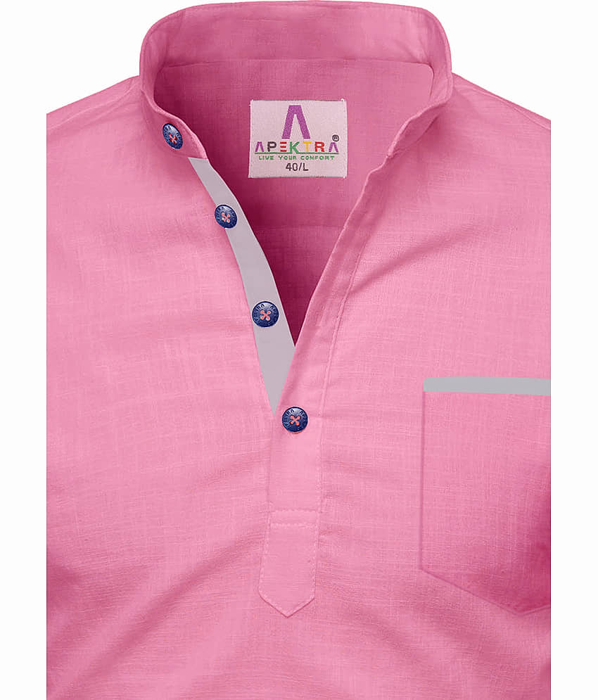 Apektra Grey Cotton Men's Shirt Style Kurta ( Pack of 1 ) view 2