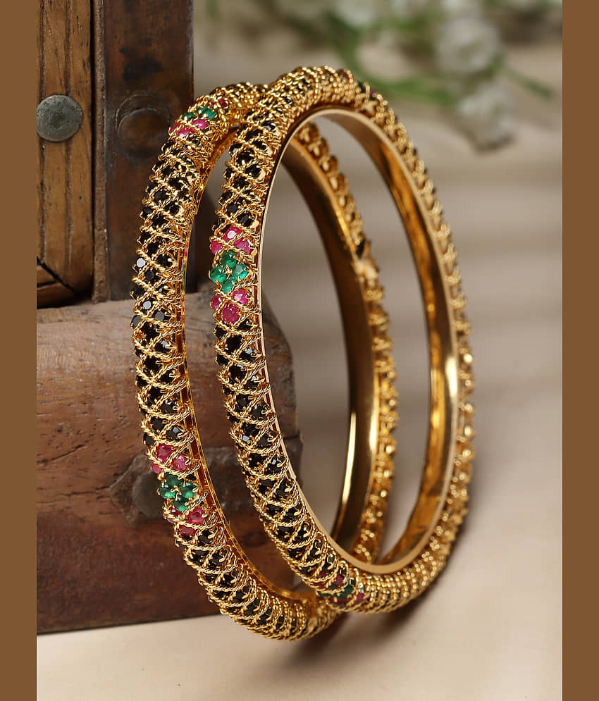 Sukkhi Red Bangle Set ( Pack of 2 ) view 2