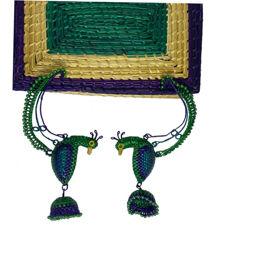 Thread eco friendly Multicolor Earrings view 2