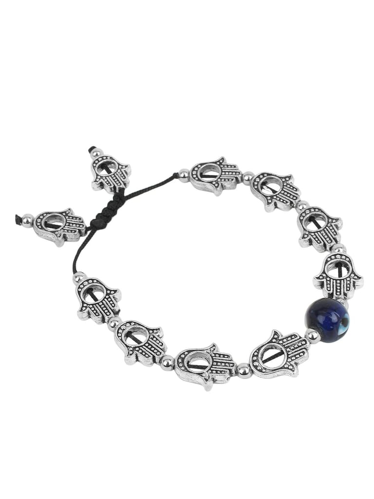 Cardinal Oxidized Silver Color Evil Eyes Stone Adjustable Bracelet view 2