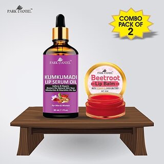 PARK DANIEL Kumkumadi Lip Serum Oil (30 ml) & Beetroot Lip Balm (8 gm) Combo Pack Of 2 items Fruity (Pack of: 2, 38 g) view 2