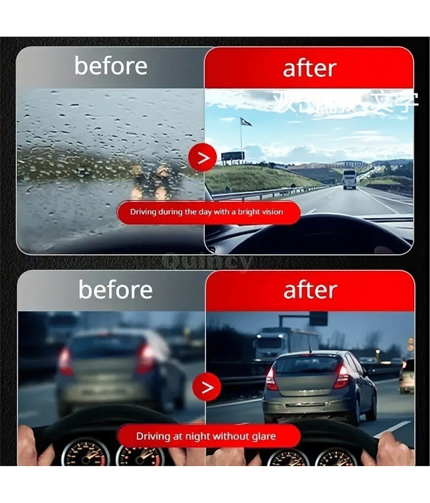 KRAMOX Automotive Oil Film Cleaning Brush, Glass Cleaning Board, Car Glass Oil Film Removal Cleaner, Powerful Windshield Cleaner & Oil Film Remover, Enhance Visual Effect Of Windshield view 2