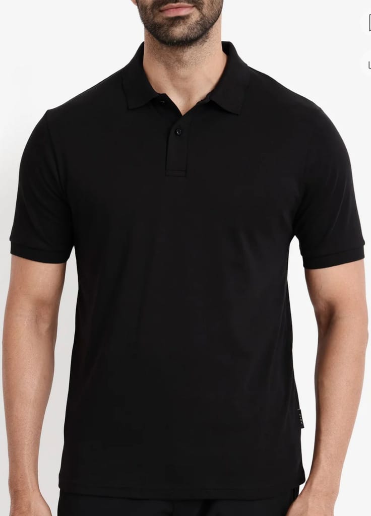Classic Black Polo T-Shirt for Men view 2