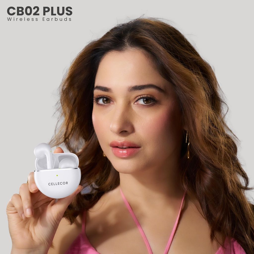 CELLECOR BroPods CB02+ Waterproof TWS with 25 Hours Playtime, Automatic Pairing, ENC Bluetooth Headset (White ) view 2
