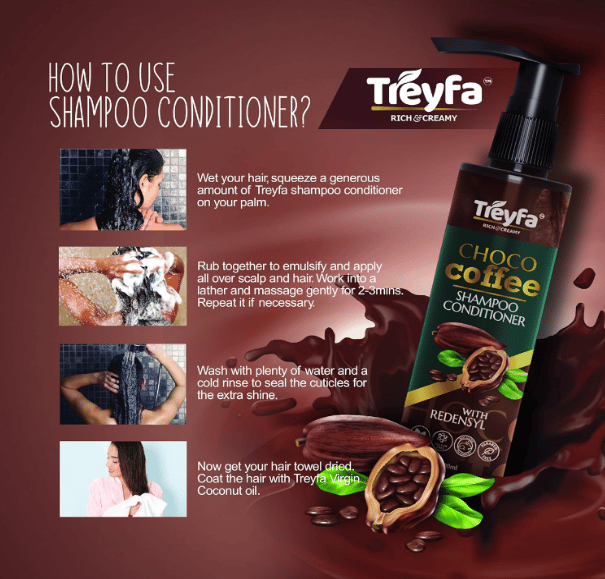 TREYFA Choco Coffee Shampoo Conditioner for Hair Fall Control, hair growth| Man & Women (100ml) view 2