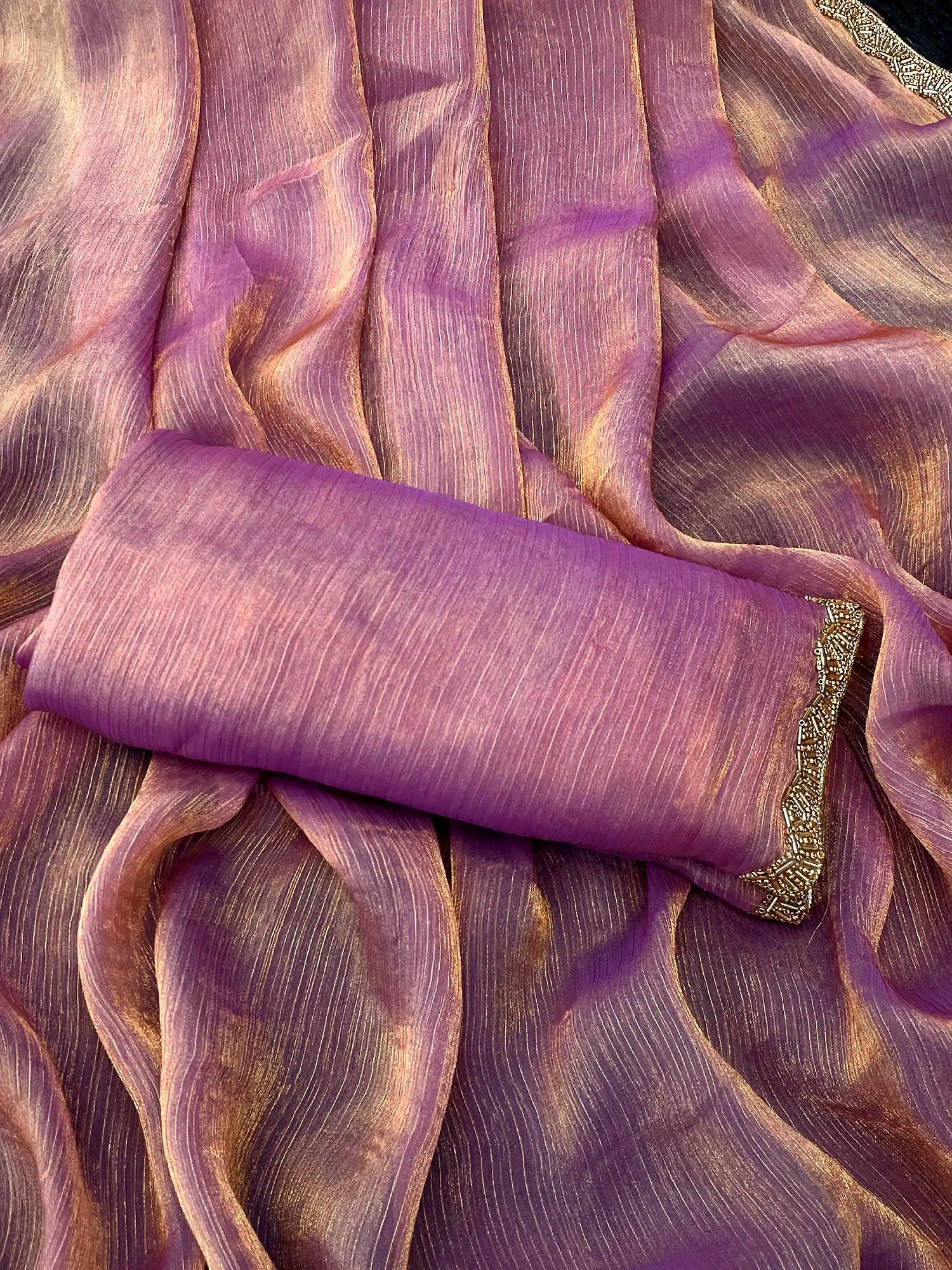 Fendi Saree in Purple (Color - Purple) by SHIV TEXTILES view 2
