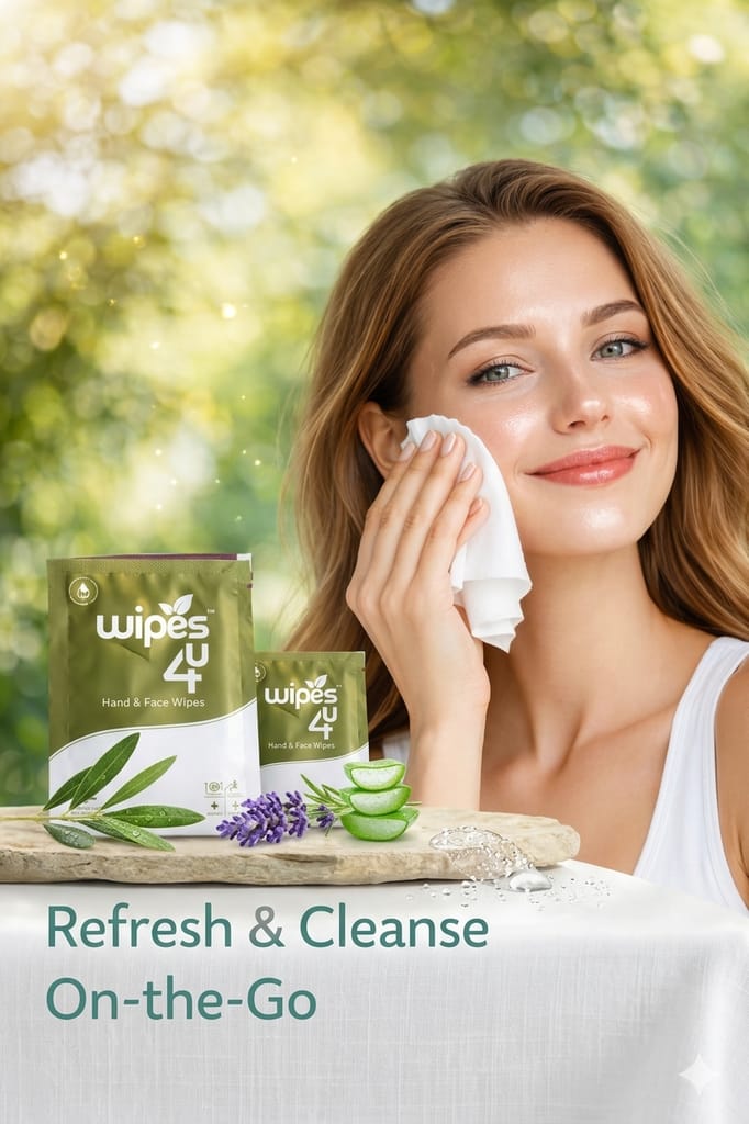 Wipes4u Individually Packed Face and Hand Wet Wipes Lemon ( 50 Wipes ) view 2