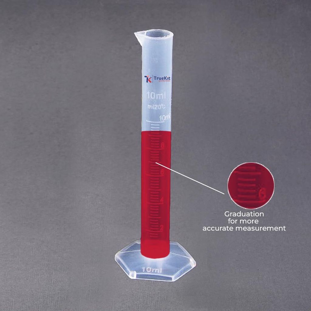 TRUEKIT Transparent Plastic Measuring Cylinders with Graduation Marks (Pack of 4) view 2
