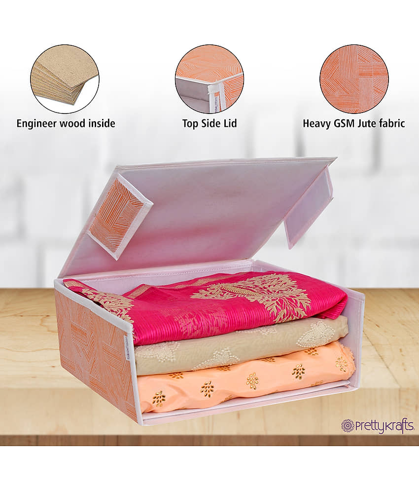 PRETTY KRAFTS Stackable Fabric Closet Storage Organizer Holder Box - Window and Lid, for Child/Kids Room, Nursery, Playroom -Pack of 2 view 2
