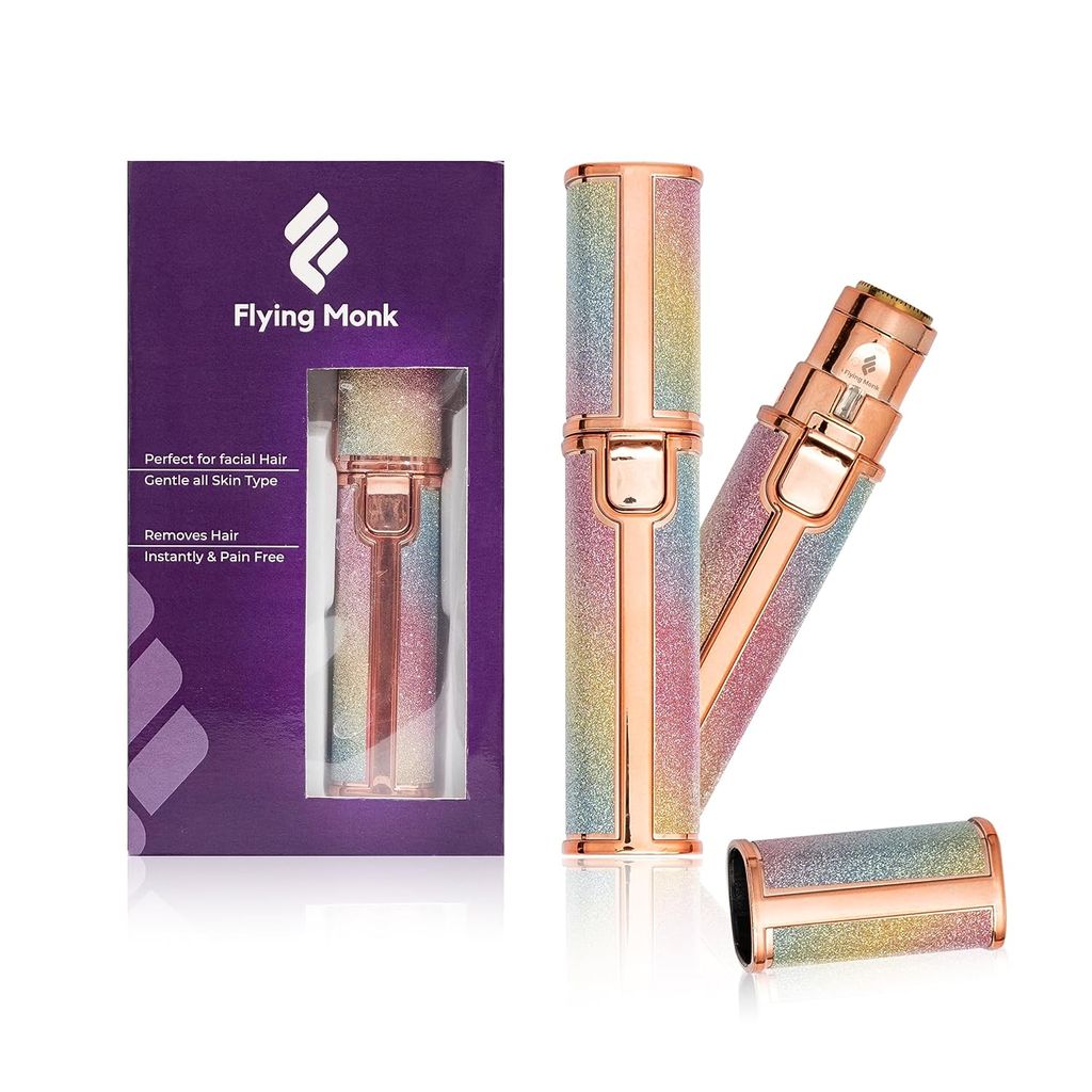 Flying monk 2 in 1 Lipstick Shape Electronic Facial Hair Eyebrow Hair Remover Shaver Waxing For Women- Rechargeable With USB Cable (Multicolor) view 2
