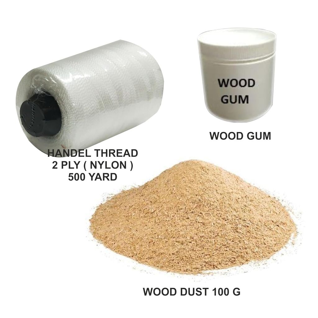VR3 INTERNATIONAL | Bat Repair Thread 500 Mtr, Wood Glue, Wood Dust (Combo Pack) (Nylon Thread, 500 Mtr) view 2