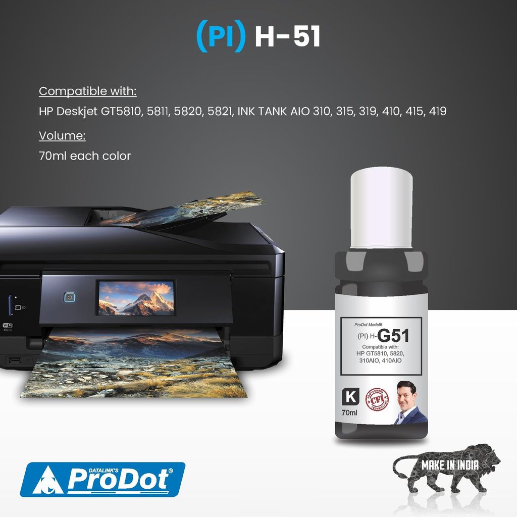 ProDot GT51 GT52 GT 51/52 Inkjet Ink Refill Compatible with HP Deskjet GT5810, 5811, 5820, 5821 Ink Tank AIO 310, 315, 319, 410, 415, 419 Ink Tank Printers view 2