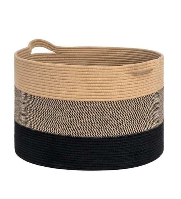 Generic Cotton Pack Of_1 Mix 16x14 Inch Storage Basket For Clothes With Out Lid (Multicolor)-PID66443 view 2