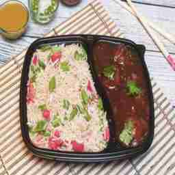 Fried rice with veg manchuriyan