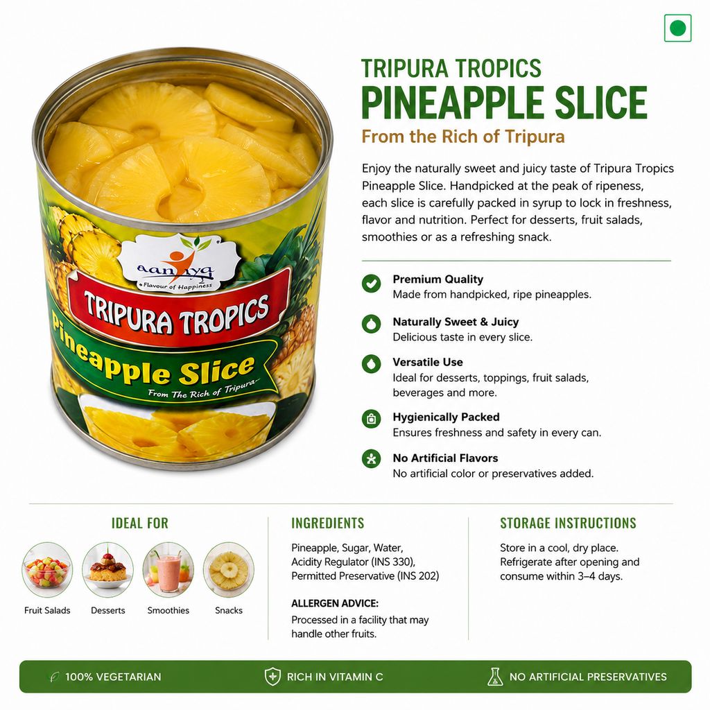 Tripura Tropics Pineapple Slice 565g view 2